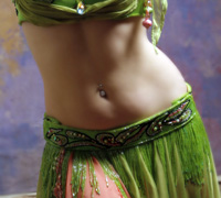 belly dance with green custom 